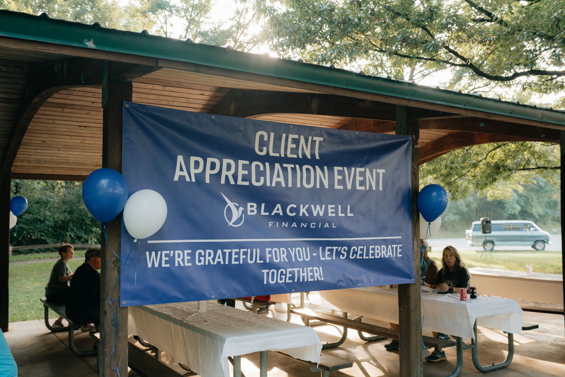 Client Appreciation banner for Client financial services event 
