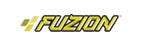 Fuzion logo in gold with a stylized 