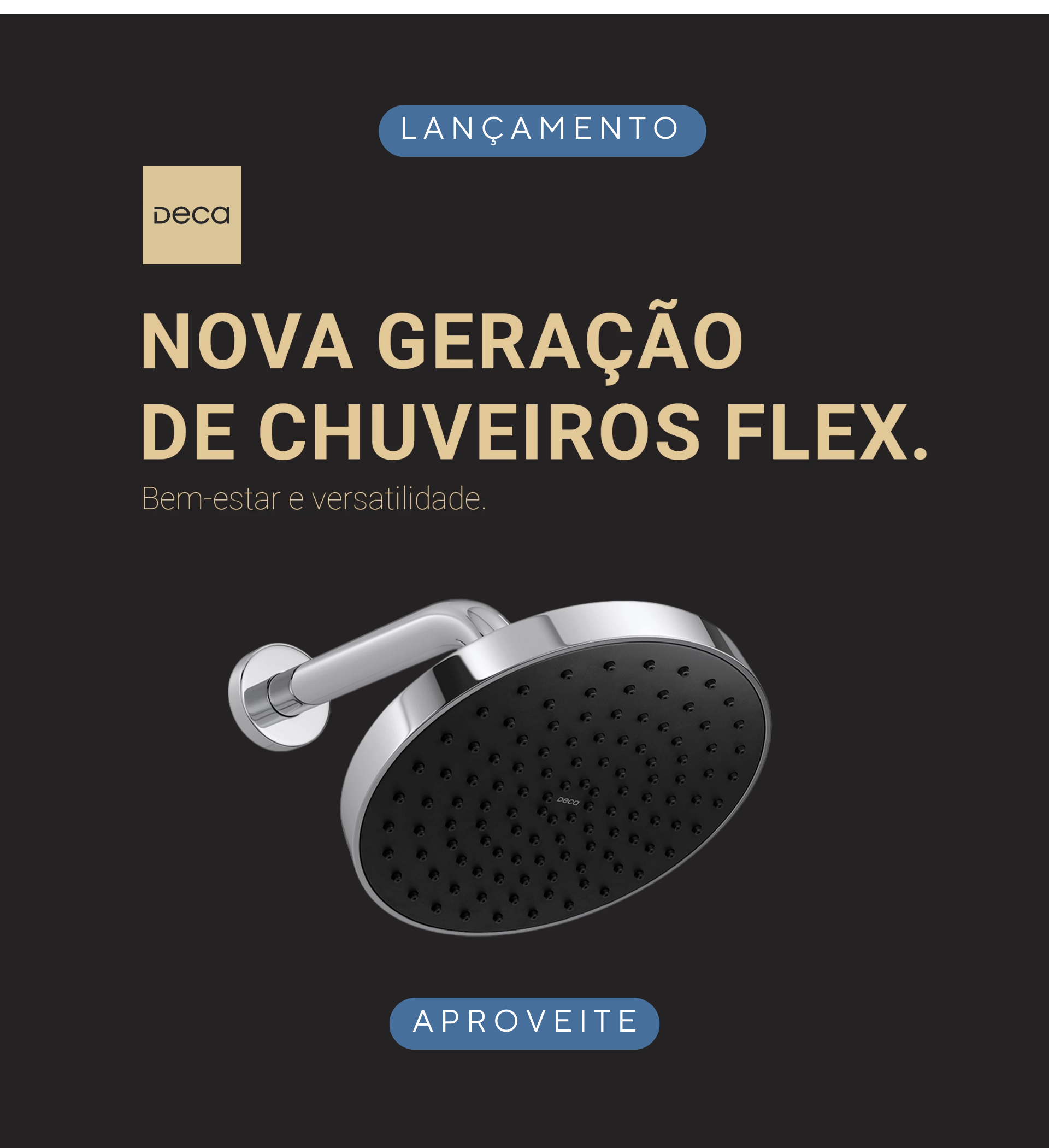 A picture of a shower head that says nova geracao de chuveiros flex