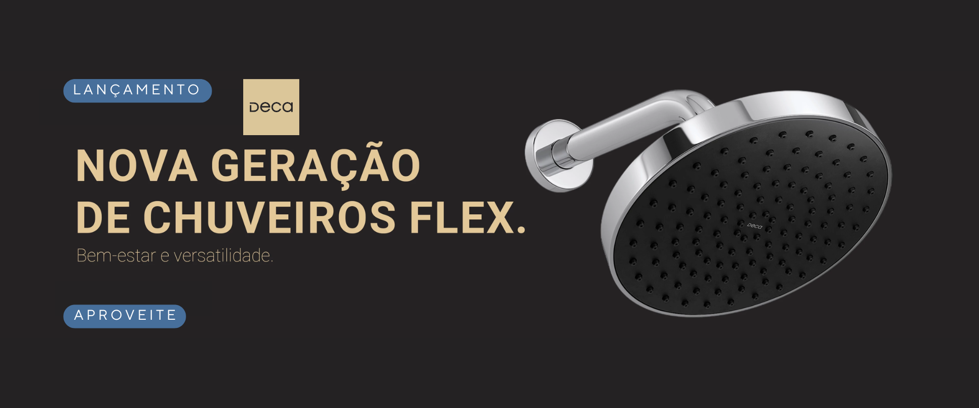 Uma imagem de um chuveiro com as palavras nova geração de chuveiros flex.