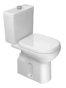 Um close de um banheiro branco sobre um fundo branco.