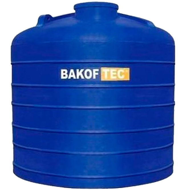 Um grande tanque de polietileno azul da BakofTec