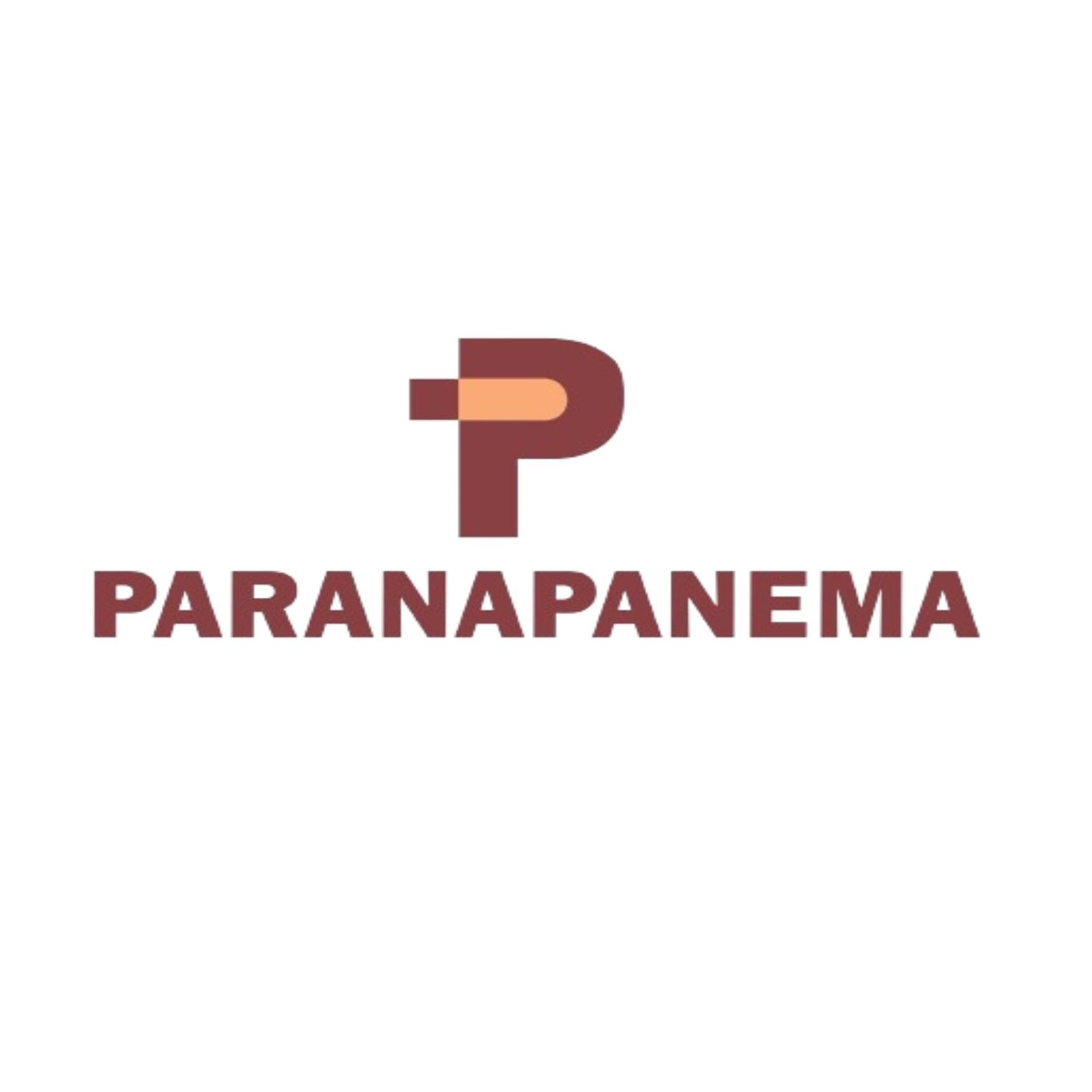 Logotipo da paranapanema com letra p marrom sobre fundo branco.