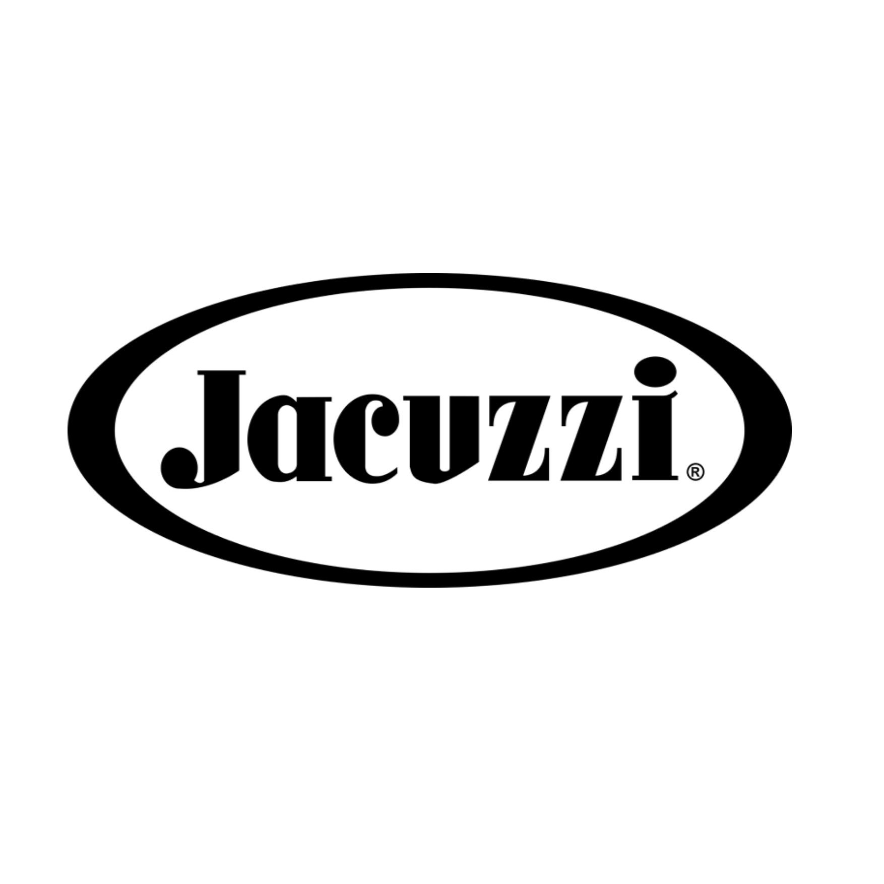 Um logotipo preto e branco para jacuzzi em um fundo branco.