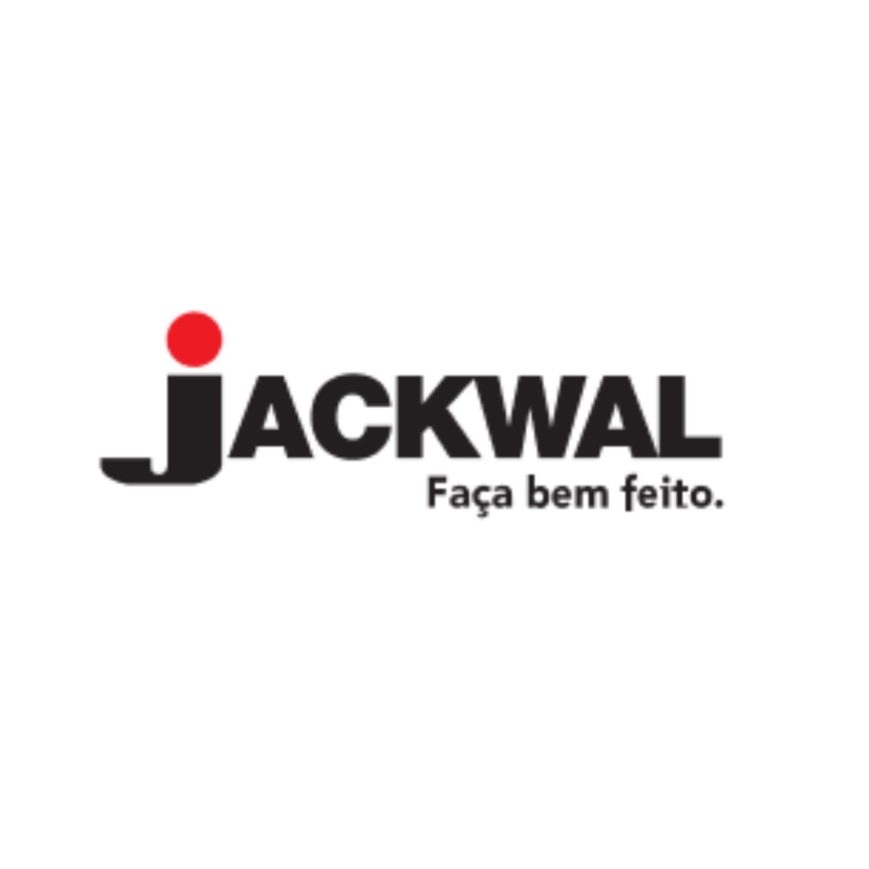 Um logotipo preto e vermelho para jackwal em um fundo branco