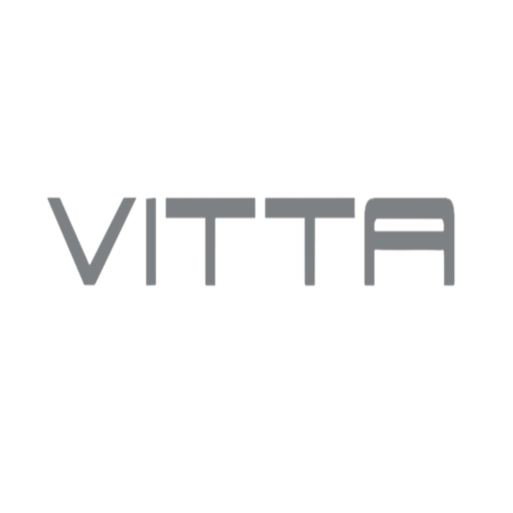 Um logotipo de uma empresa chamada vitta em um fundo branco.