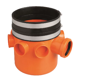 Um cachimbo laranja com uma faixa preta ao redor