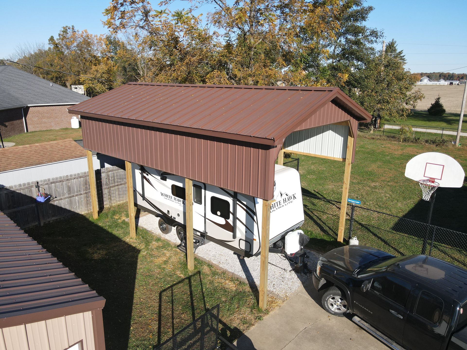Ag metal camper shelter.