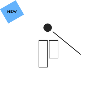 A black and white drawing of a square with a circle in the middle.