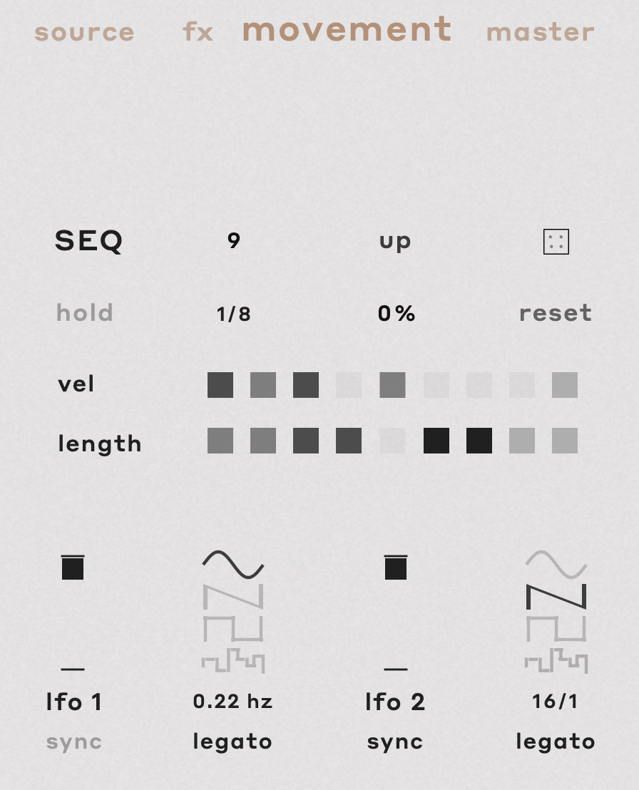 A screenshot of a program called source fx movement master