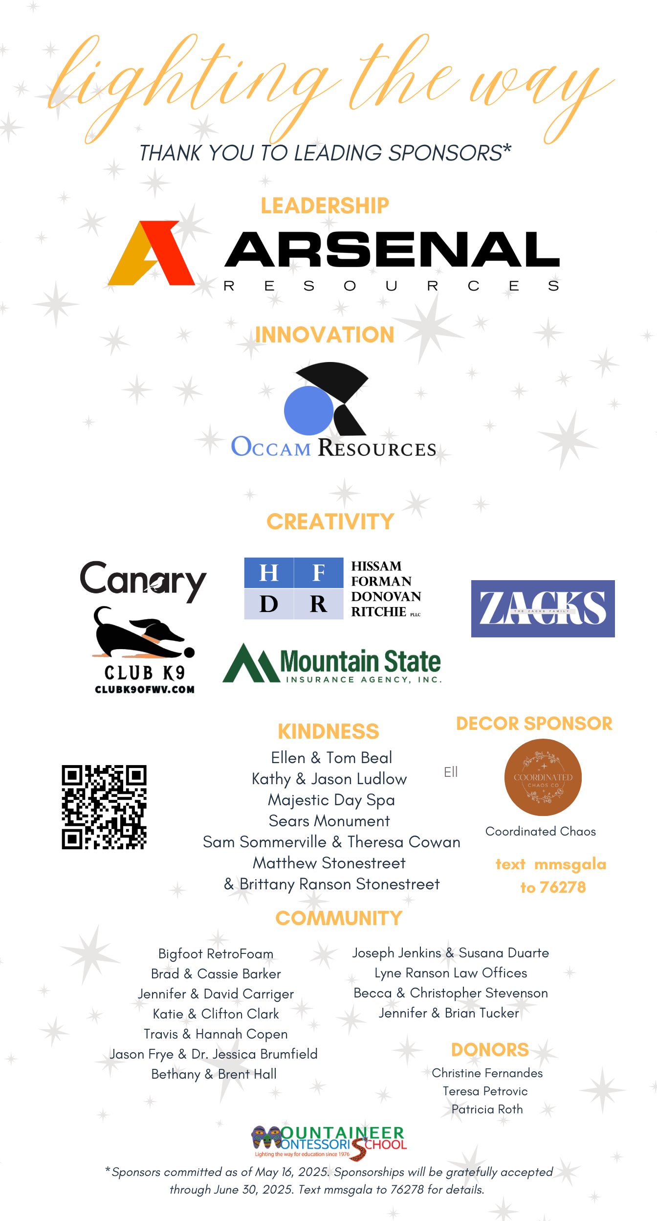 Spring Gala 2022 Sponsor Sign