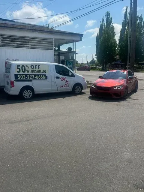 A white work van with 