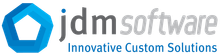 The logo for jdm software innovative custom solutions