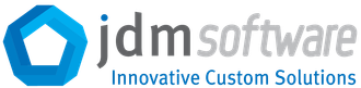 The logo for jdm software innovative custom solutions