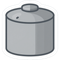 Gray metal pot icon with lid and side handles