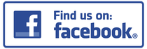 A facebook logo that says find us on facebook