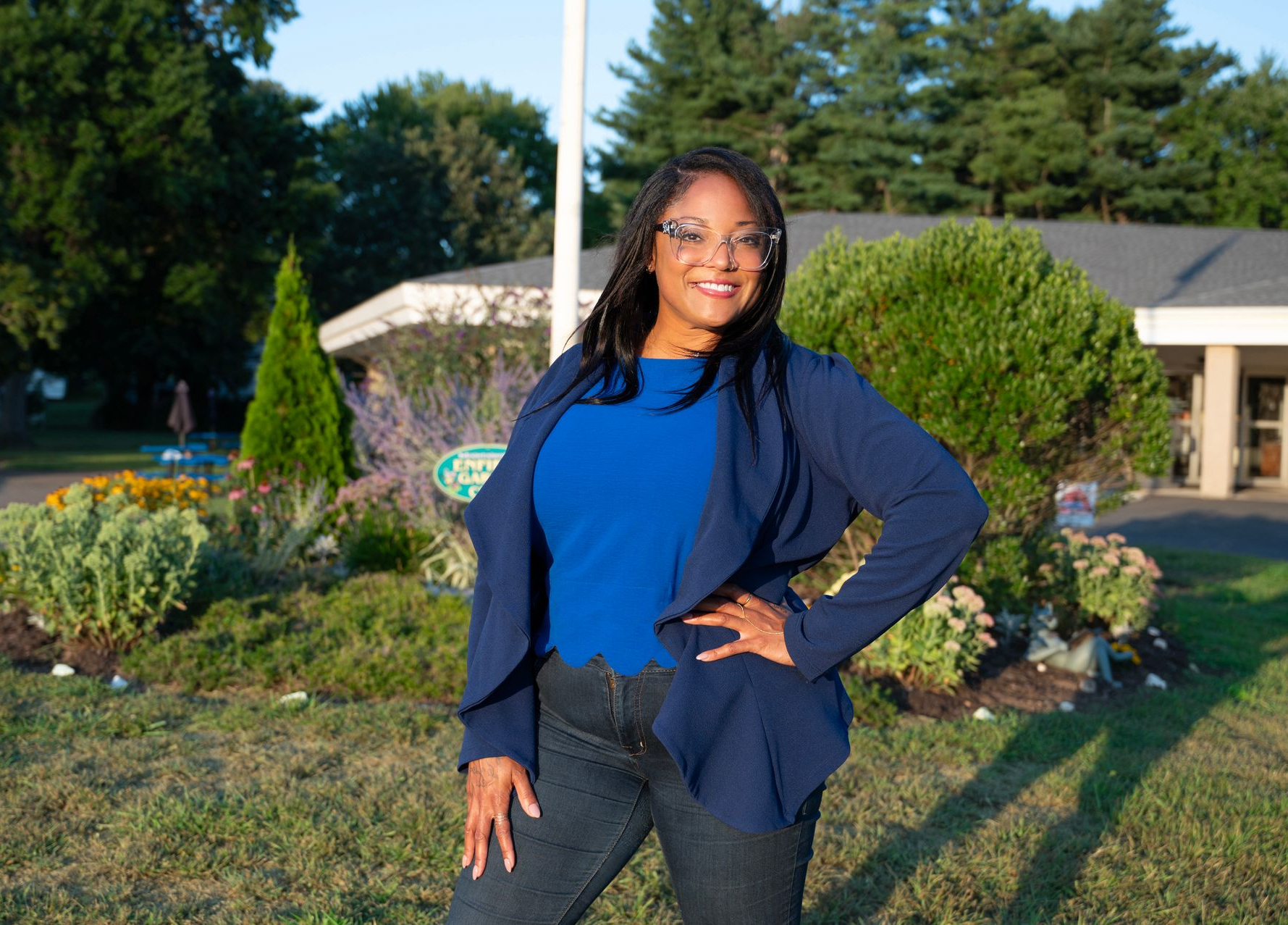 Maya Nicole standing on the Enfield Green