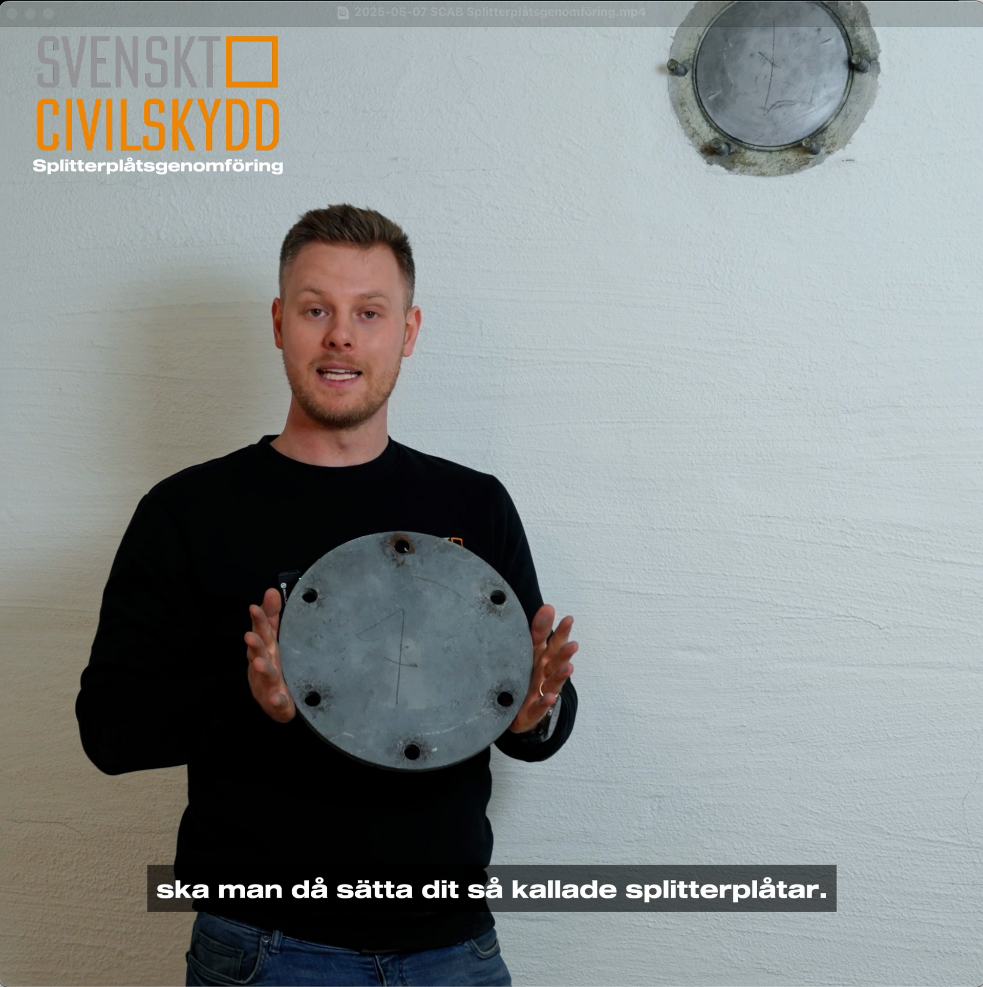 Splitterplåtsgenomföring vid Iordningställande av skyddsrum
