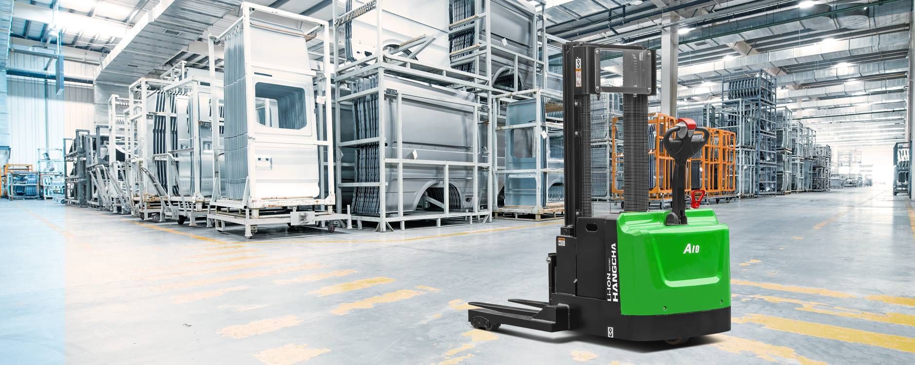 Electric Lithium-ion Industrial Walkie Straddle Stacker 2,500 - 4,000lb