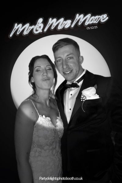 Charlie & Catherine’s Chic Black & White Wedding at Old Thorns Hotel, Hampshire - wedding photo booth hire - 4
