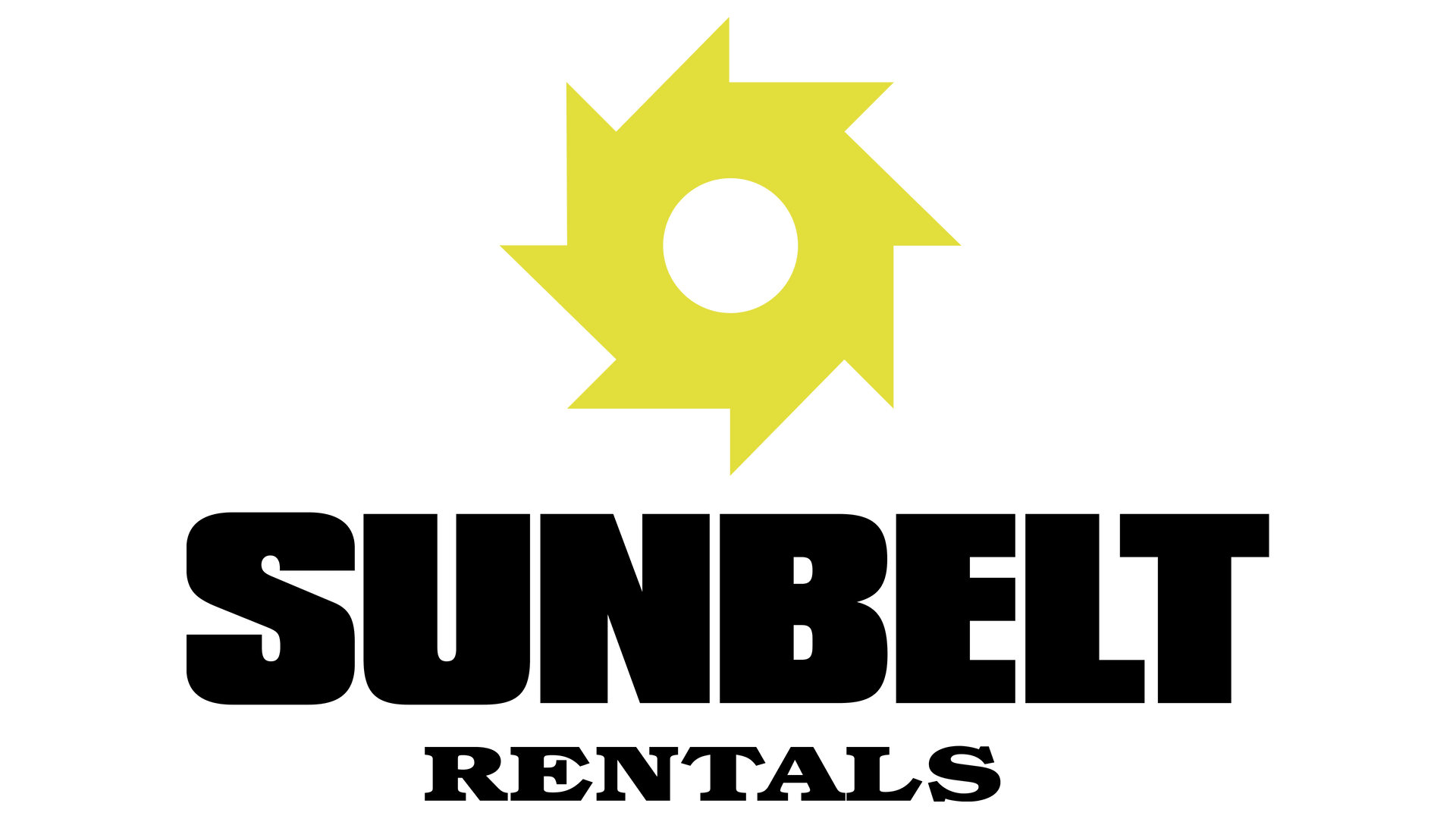 Sunbelt Rentals logo: yellow cog icon above black text 