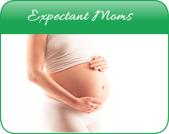 pregnant woman holding tummy