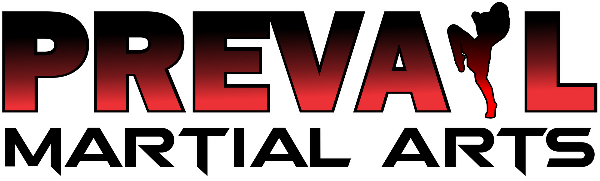 A red and black logo for prevayl martial arts