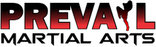 A red and black logo for prevayl martial arts