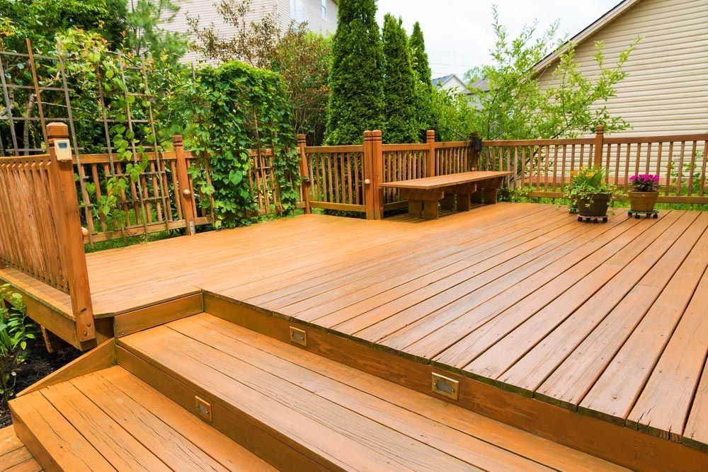 Wooden Deck With Stairs — Sly Bros in Woodburn, NSW