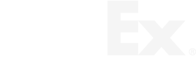 A white logo with the letter e and x on a white background.
