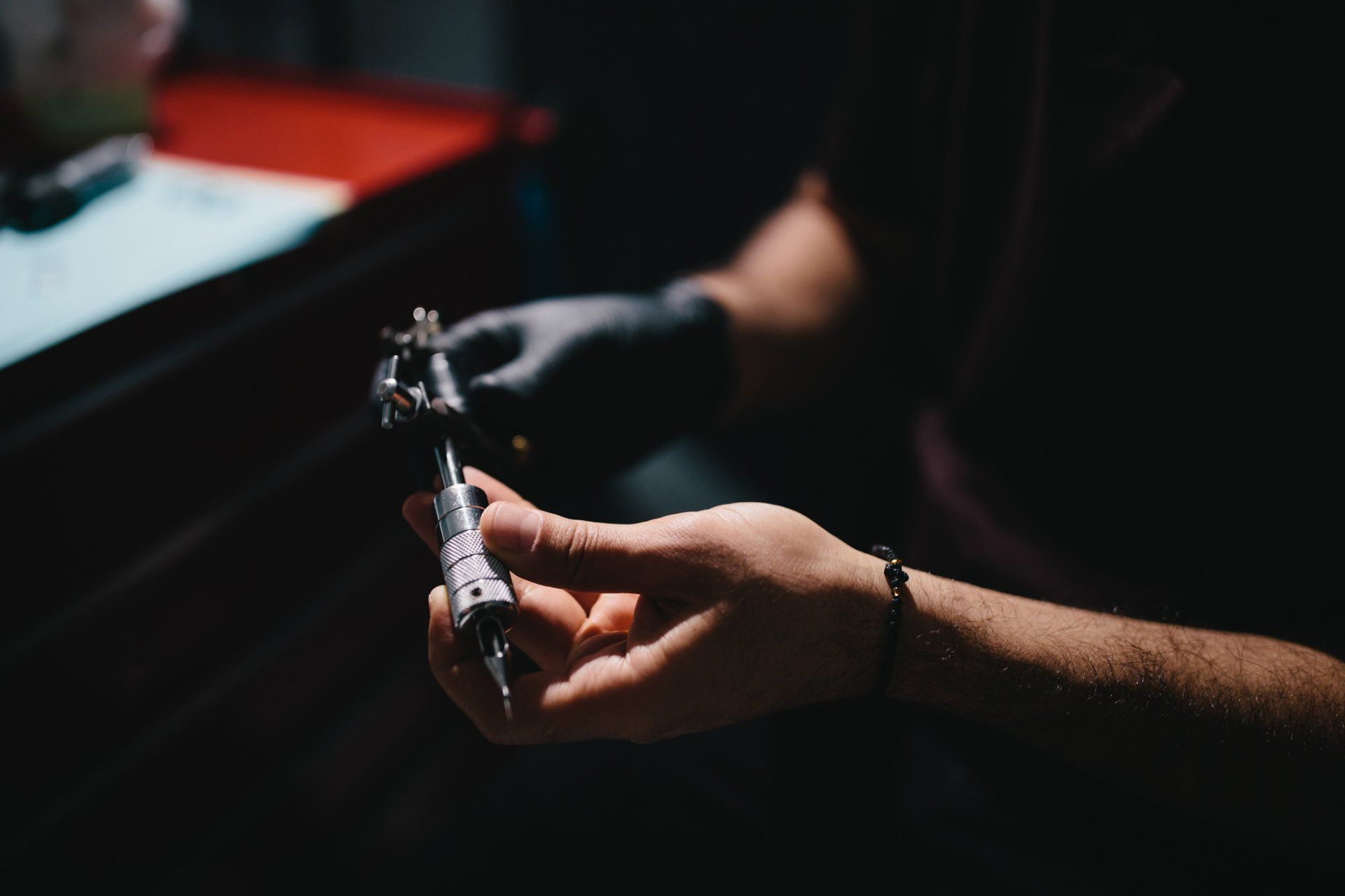 Preparing Tattoo Gun — Hickory, NC — Ebony Ink LLC