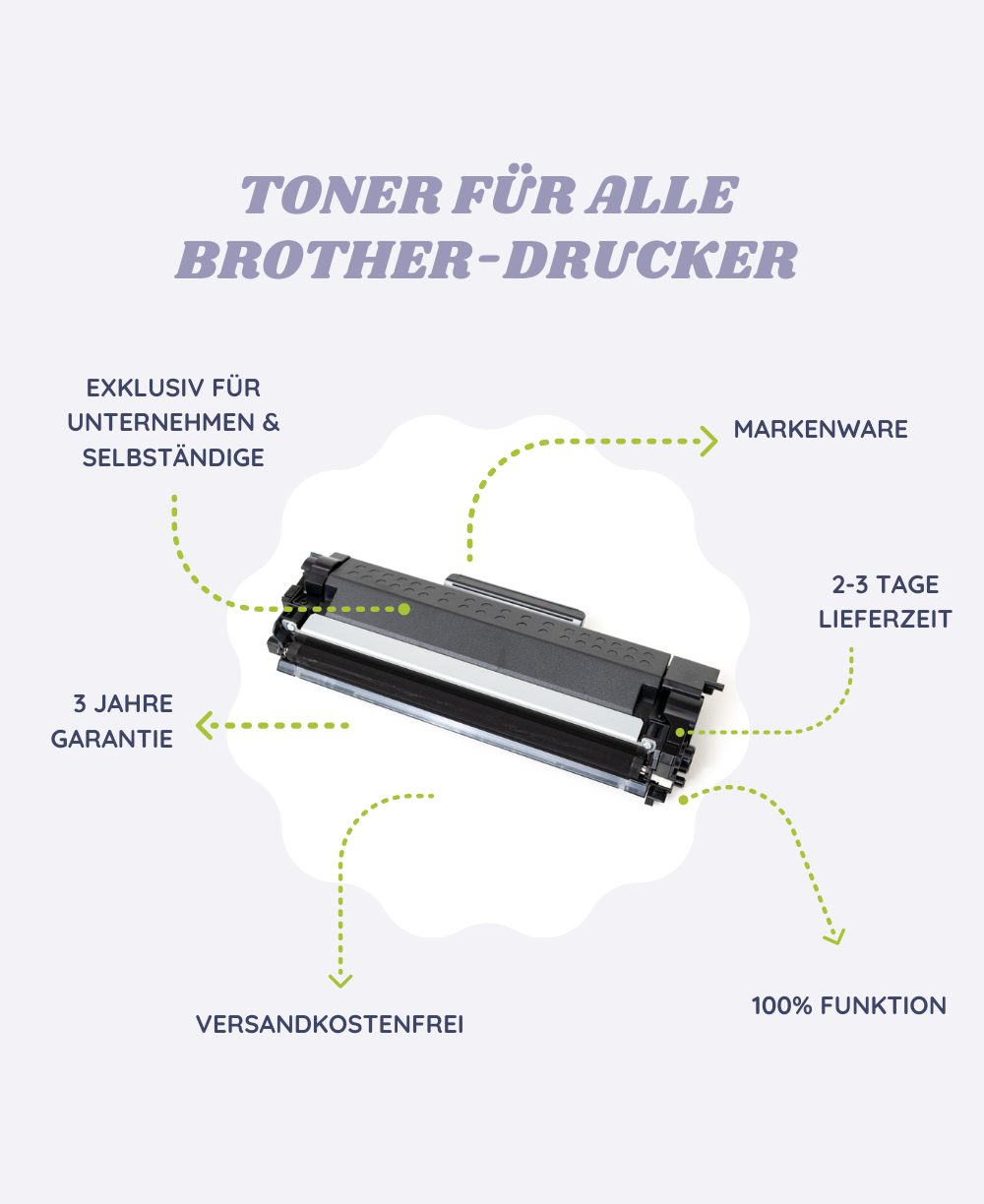 Tonerkartusche für Brother-Drucker. Vorteile: Exklusiv für Geschäftskunden, Garantie, Lieferzeit und kostenloser Versand.