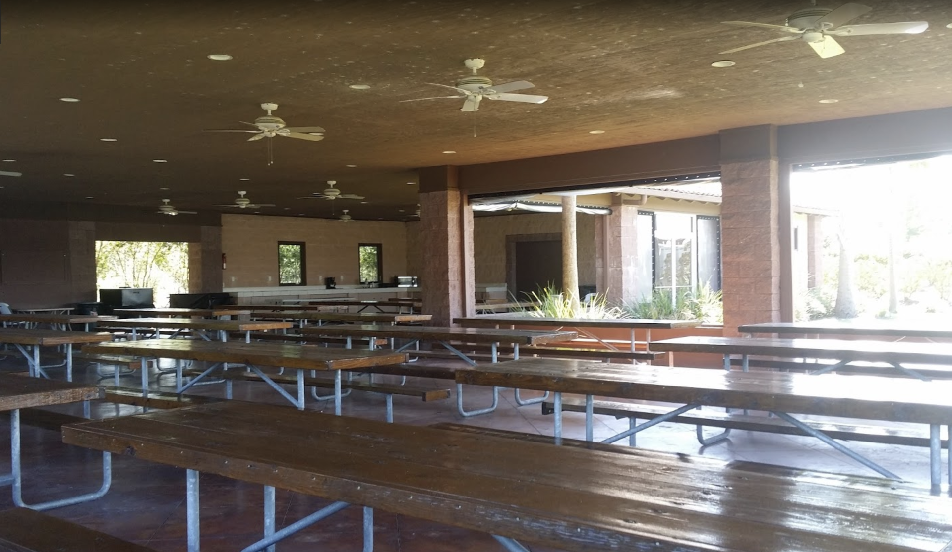 pavilion with picnic tables