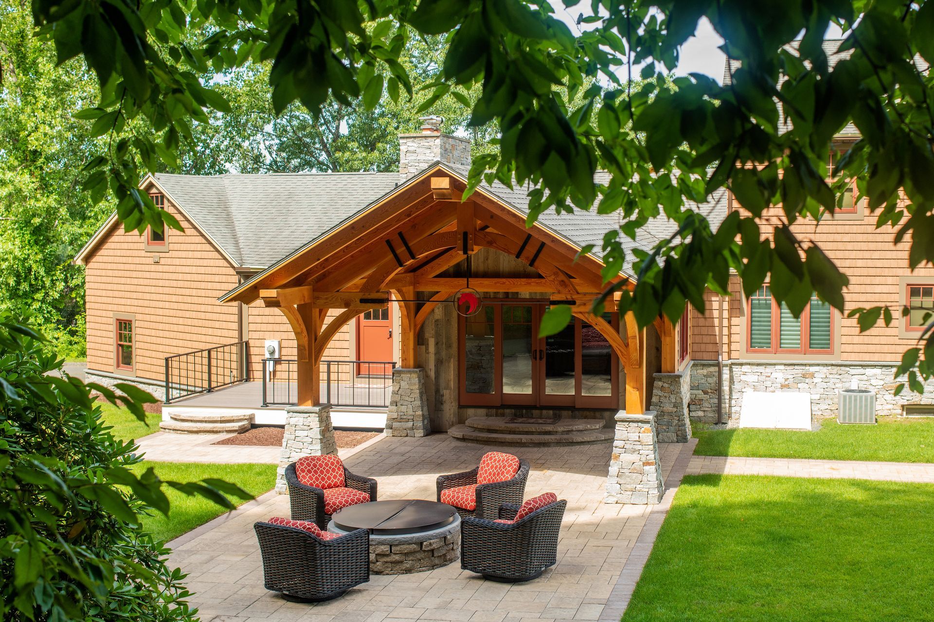 Patio outside the Quarter Pole lodge