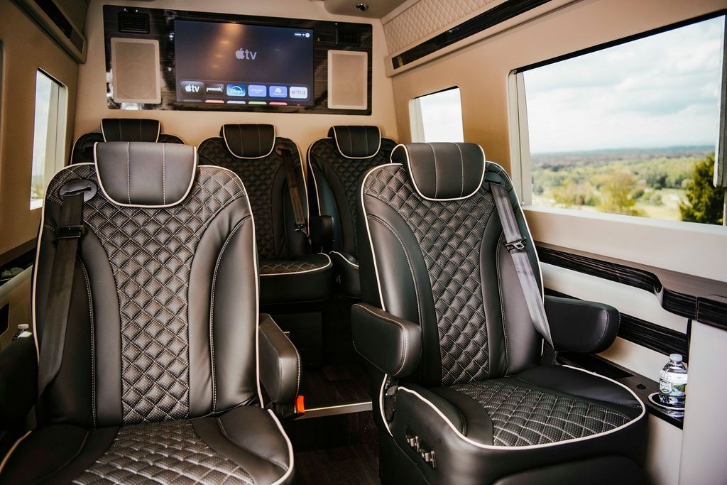 Member shuttle, 8‑passenger Mercedes‑Benz van with premium interior at GreatHorse