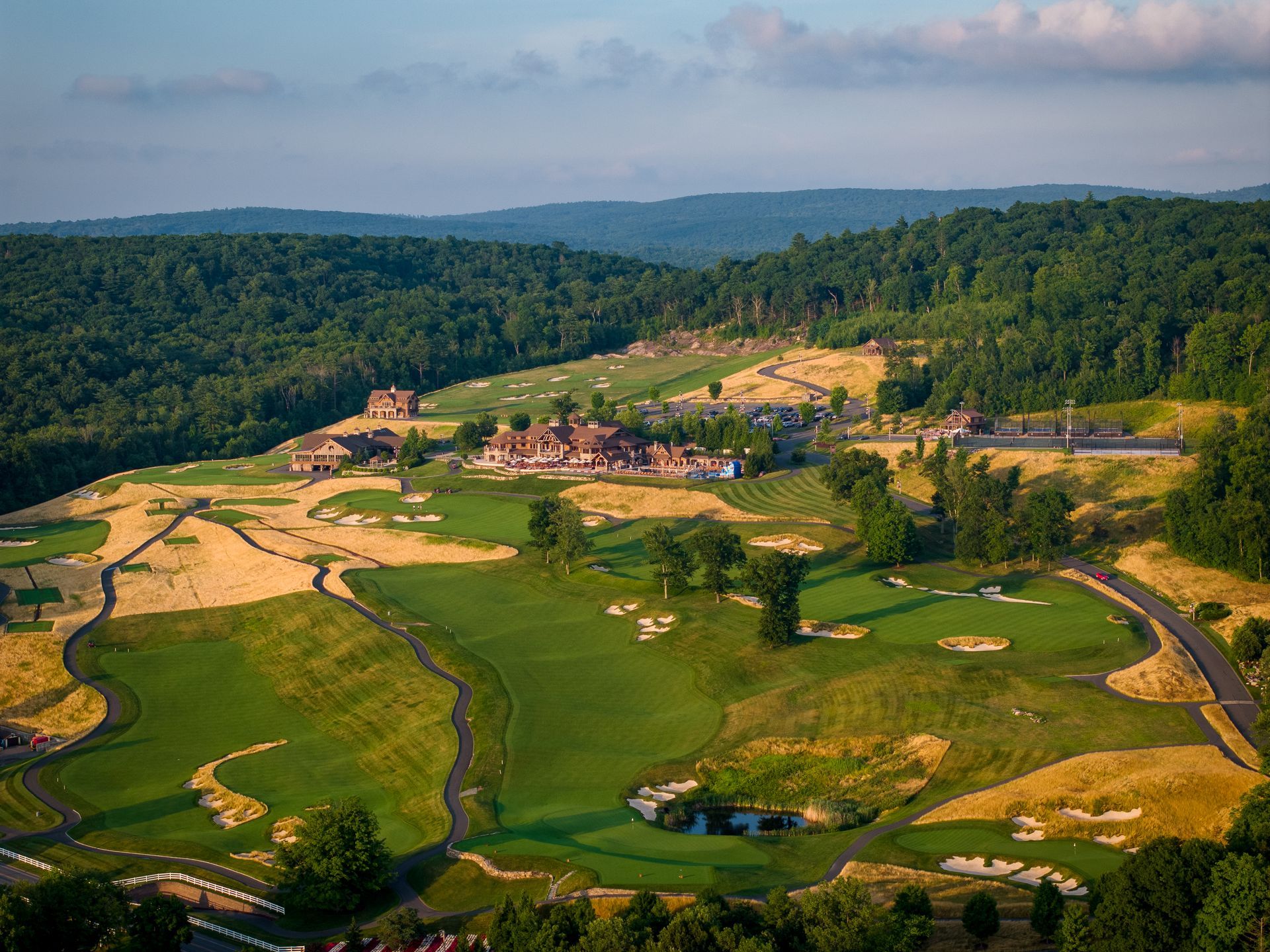 Aerial view of golf course
