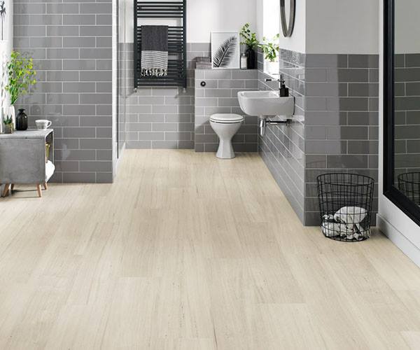 Modern Bathroom With Hybrid Flooring — Flooring Supply & Installation In Port Macquarie, NSW