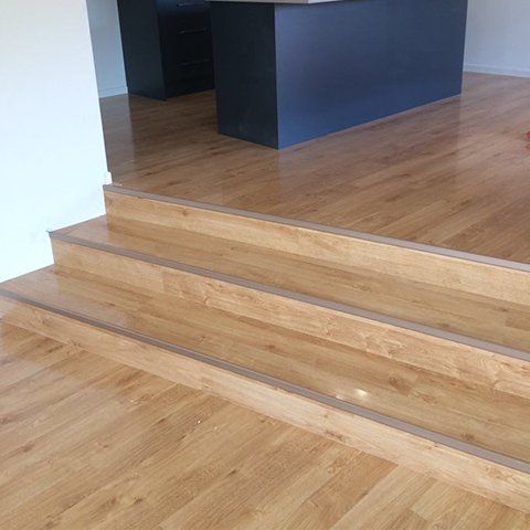 Hybrid Flooring On Stairs — Flooring Supply & Installation In Port Macquarie, NSW