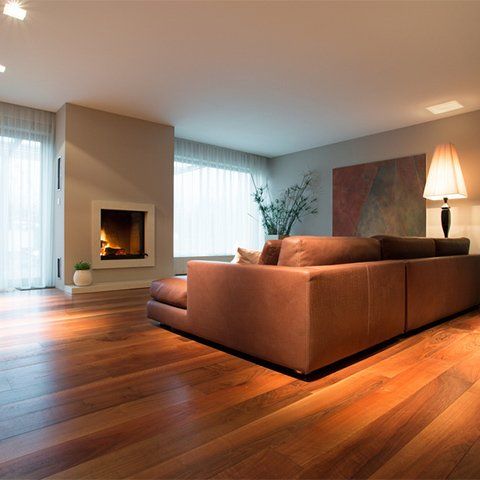 Spacious Family Room With Wooden Floor — Flooring Supply & Installation In Port Macquarie, NSW