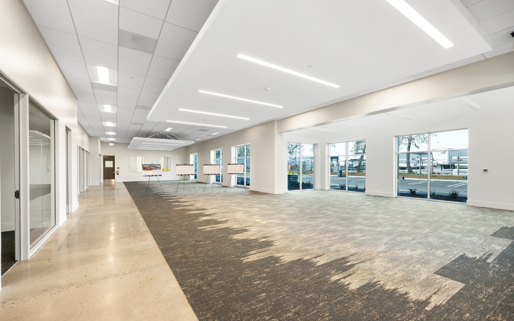 Commercial office space with plenty of open space - showing a large room