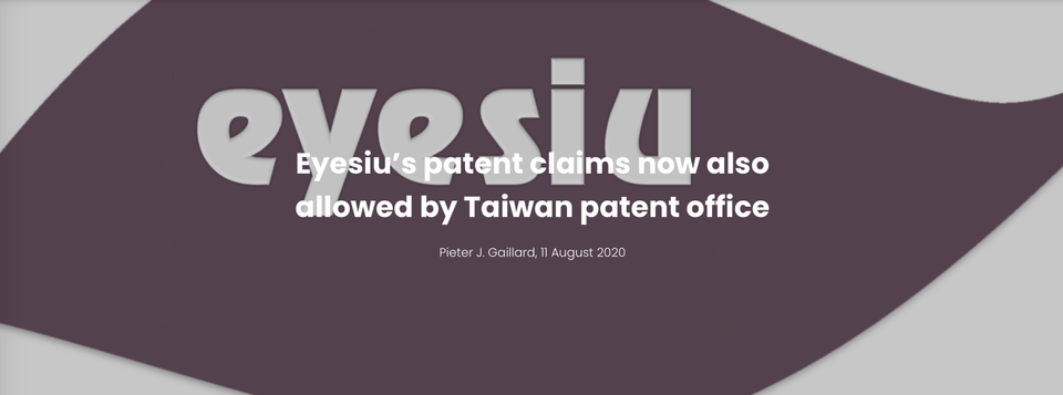 Eyesiu's crucial claims allowed by US patent office