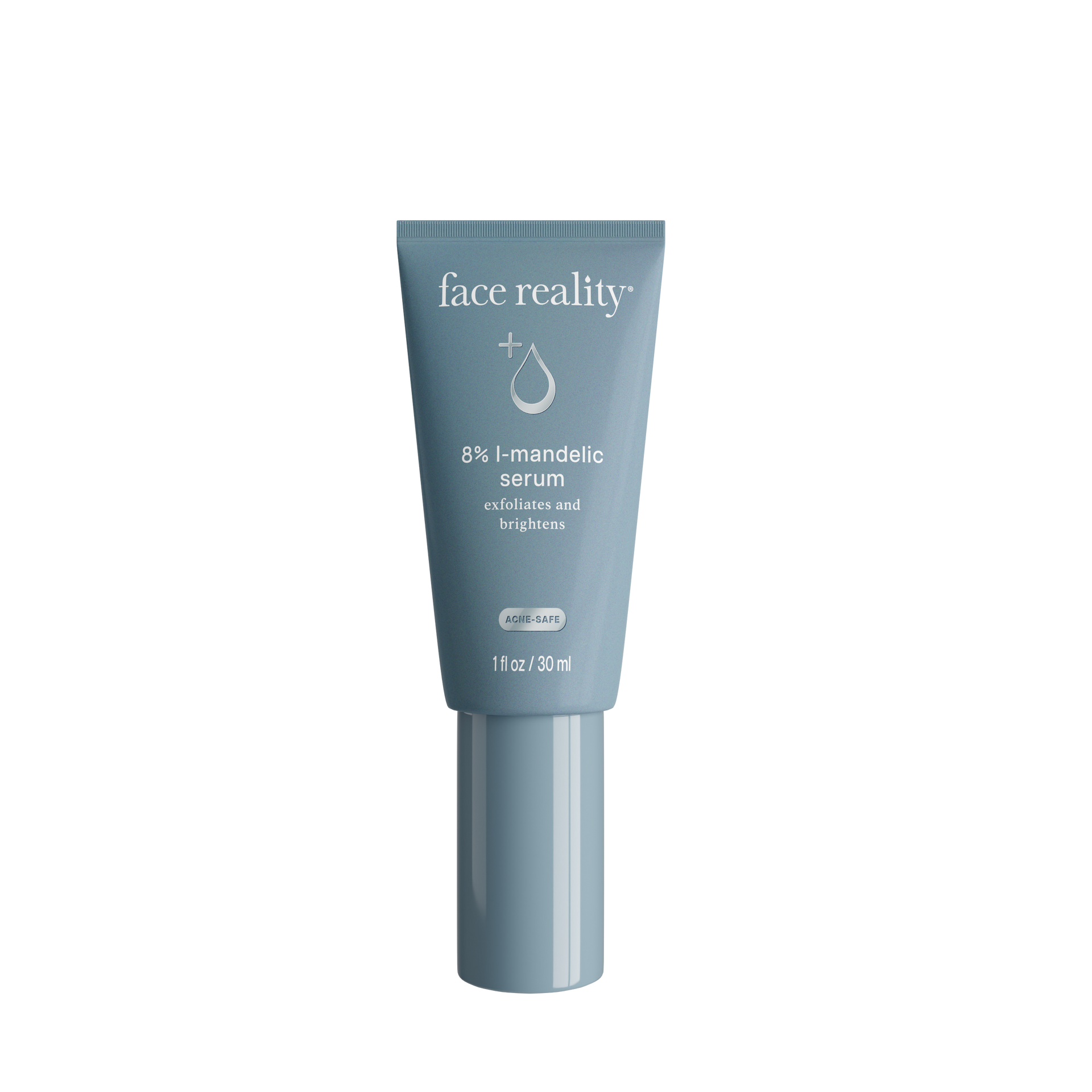 A tube of face reality hydrating serum on a white background.