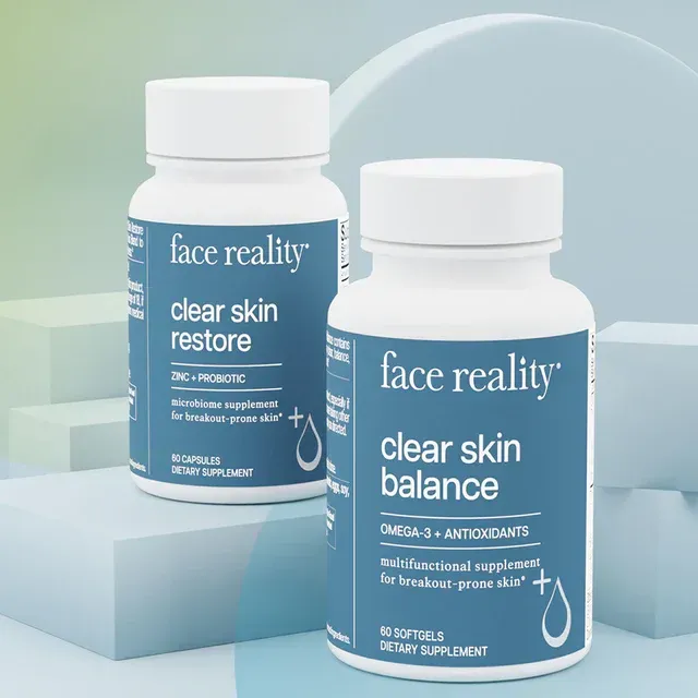 Two bottles of face reality clear skin balance