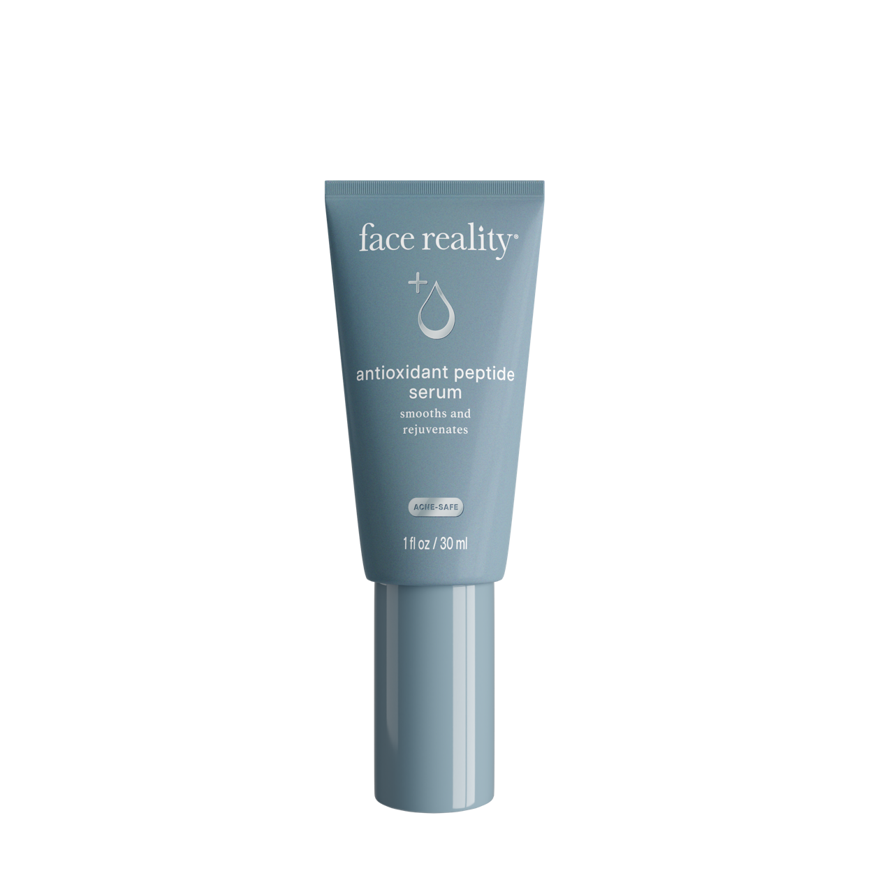 A tube of lace reality antioxidant peptide serum on a white background.