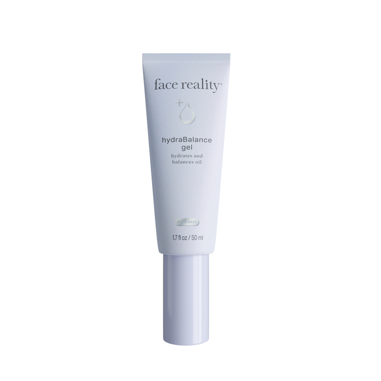 A white tube of face reality eye enhancer on a white background