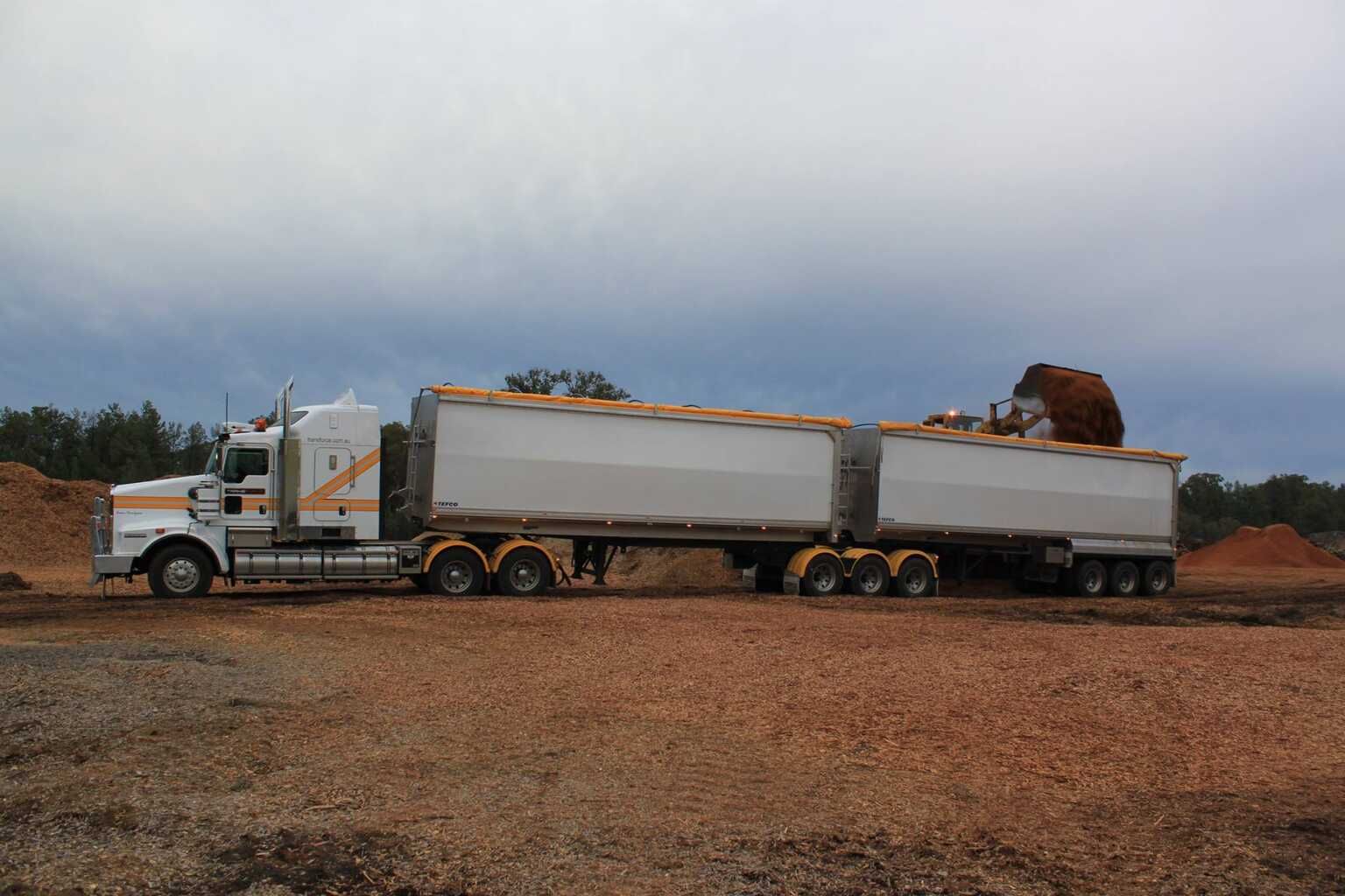 Semi Truck is Driving Through a Dirt Field — Transforce in Cobar, NSW