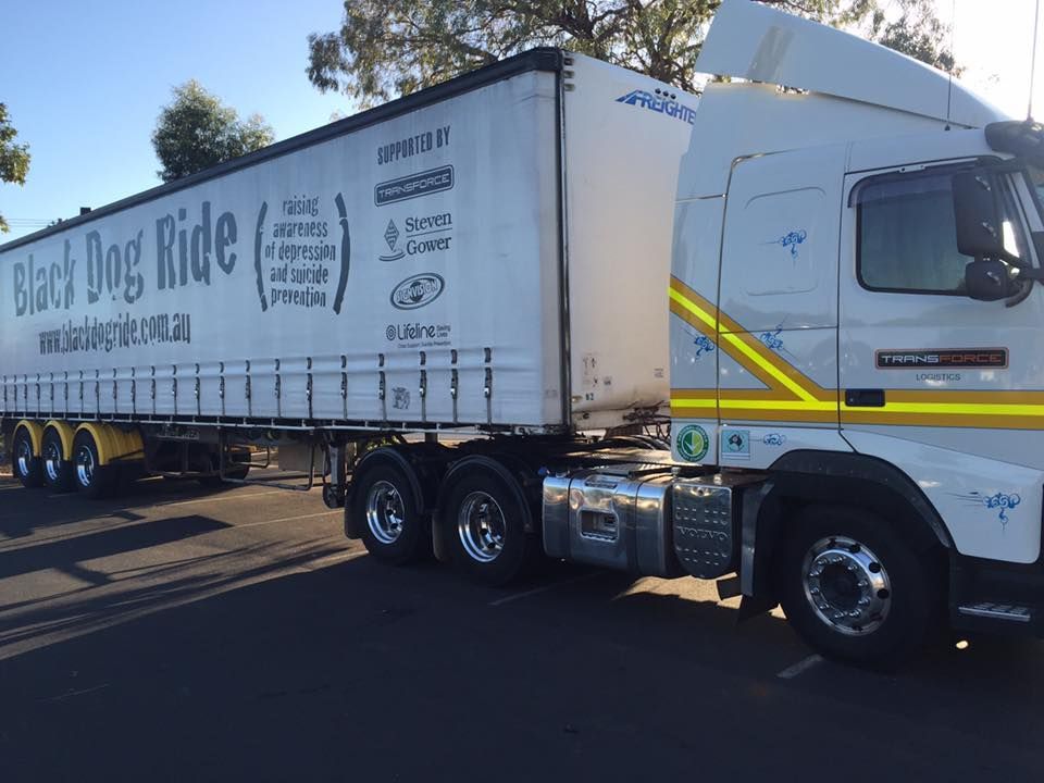 White Semi Truck is Parked on the Side of the Road — Transforce in Mudgee, NSW