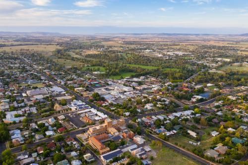 An Aerial View of a Small Town Surrounded by Trees and Fields — Transforce in Cobar, NSW