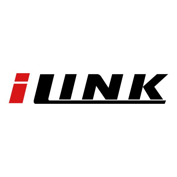 Logo of "iLINK" in black and red, with a line under the words.