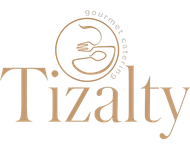 A logo for a gourmet catering company called tizalty.